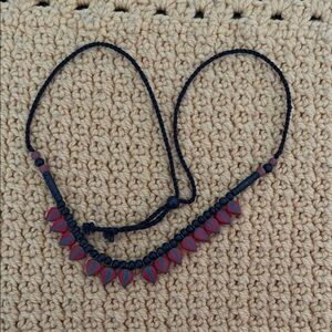 Handcrafted Red and Black Beaded Necklace